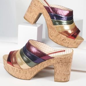 B.A.I.T. Metallic Rainbow Platform Sandals